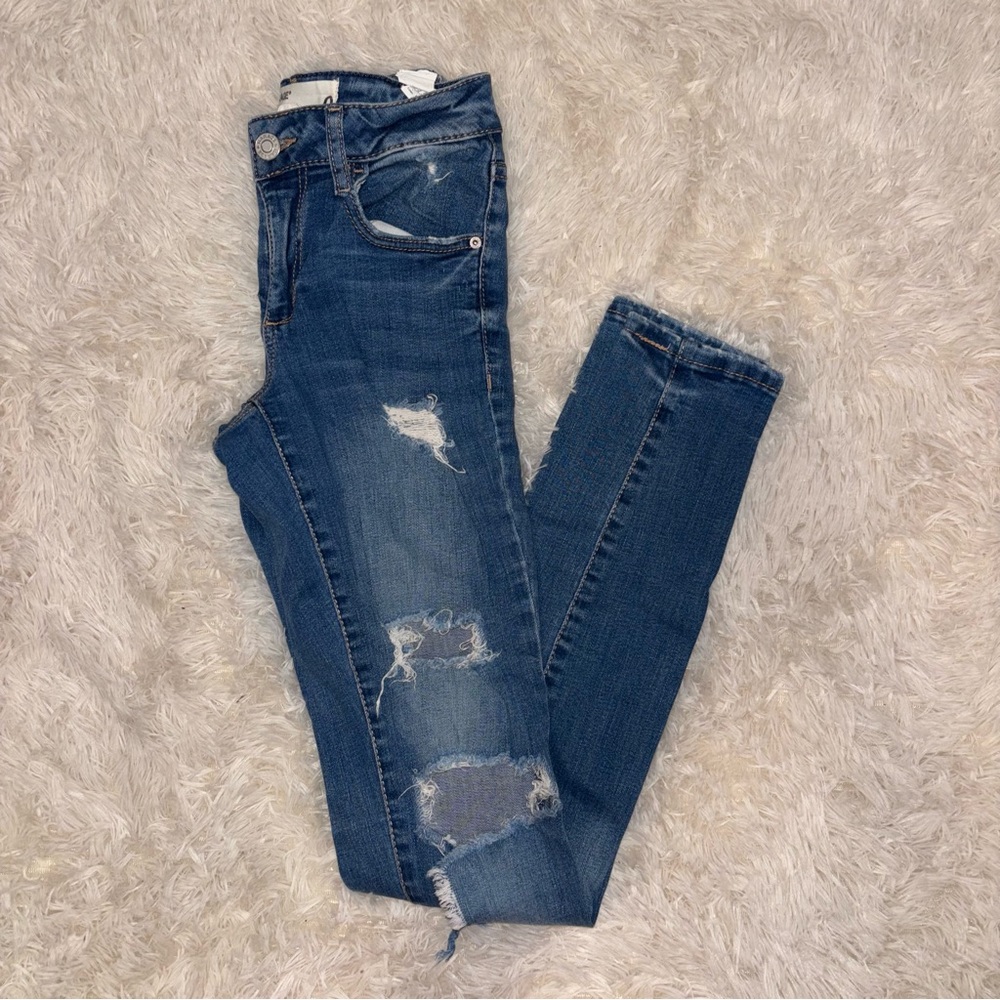 GARAGE Distressed Skinny Jeans